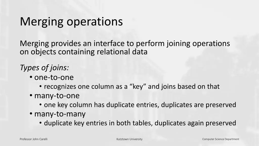 merging operations