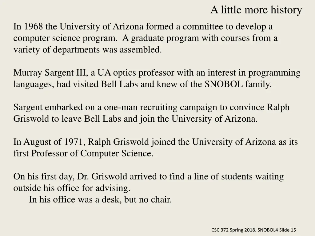 a little more history