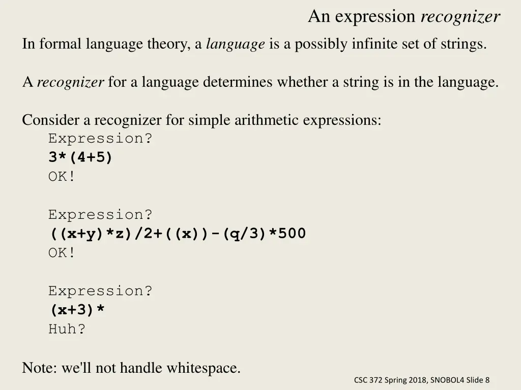 an expression recognizer
