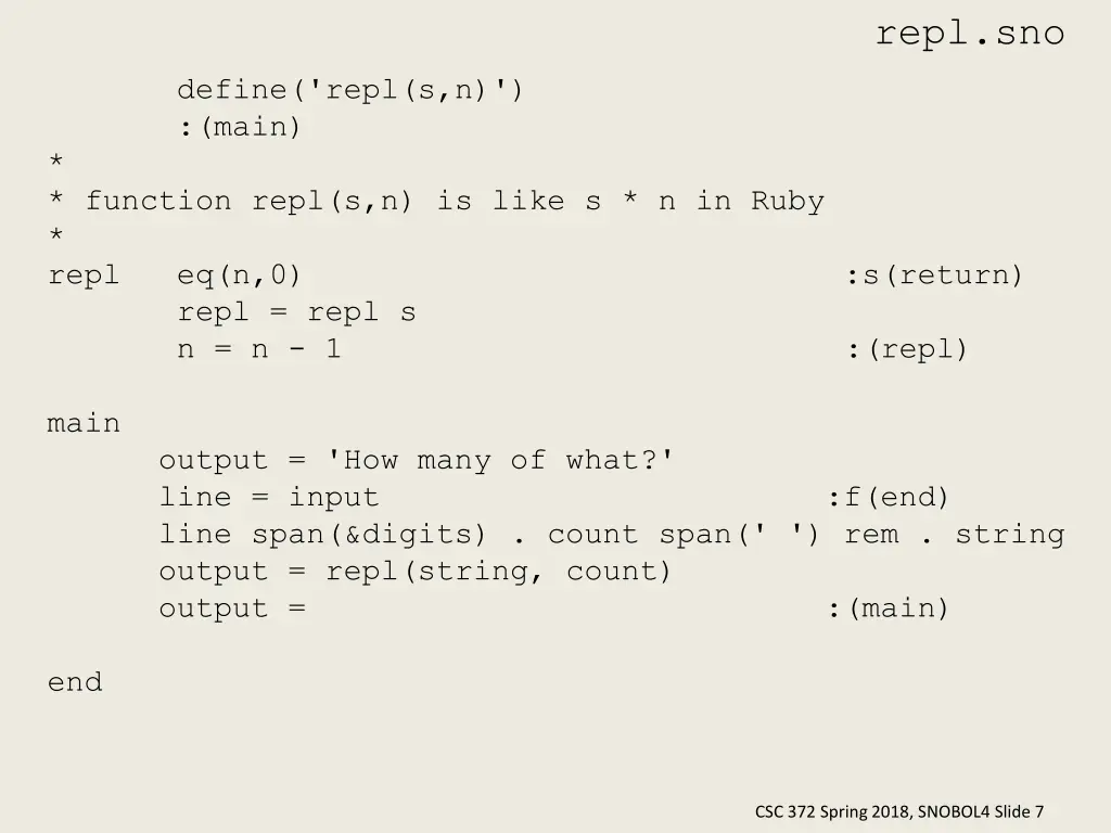 repl sno 1