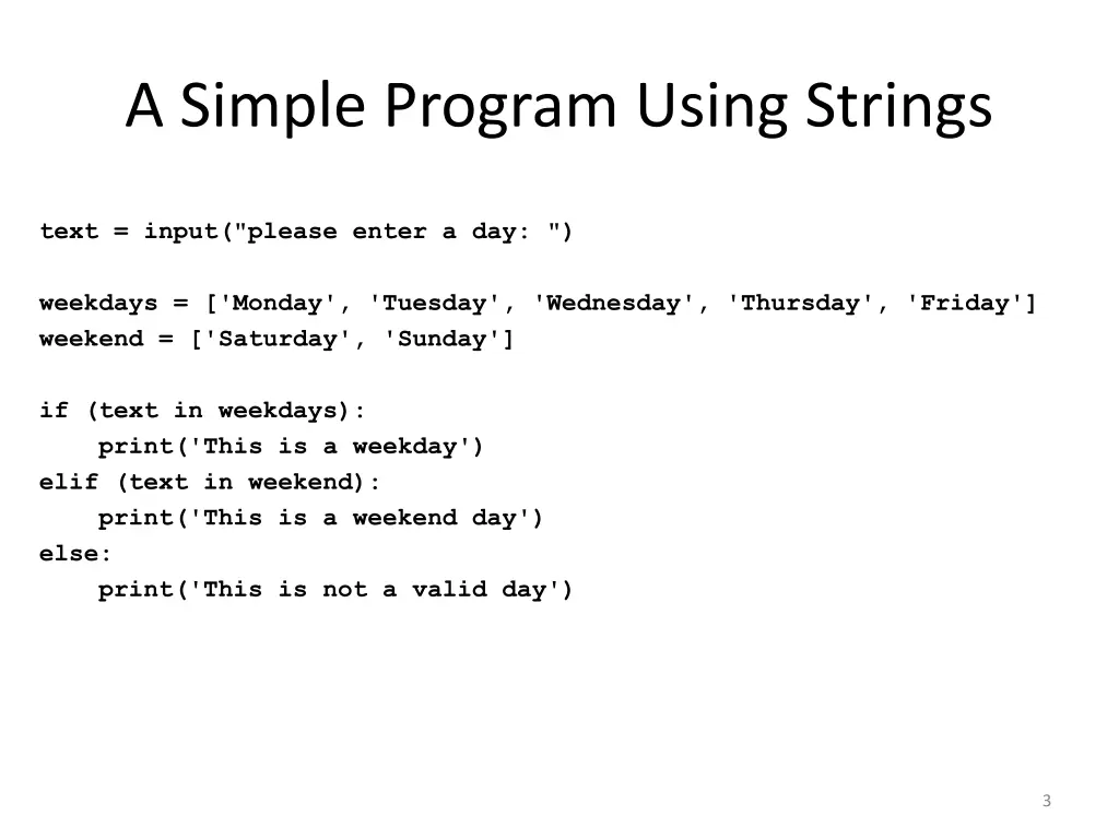 a simple program using strings
