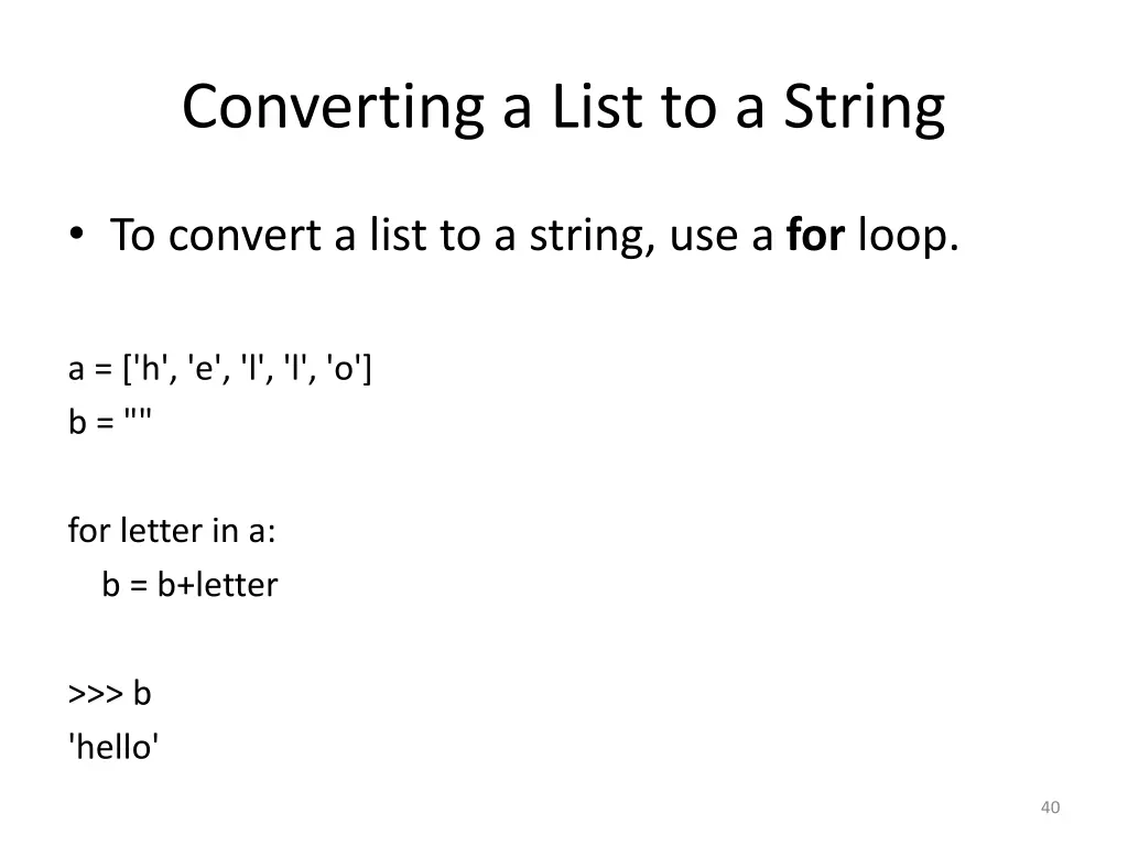 converting a list to a string 1