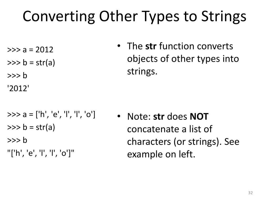 converting other types to strings