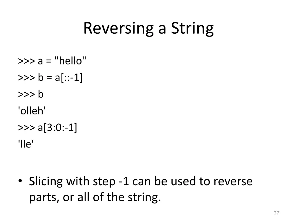 reversing a string