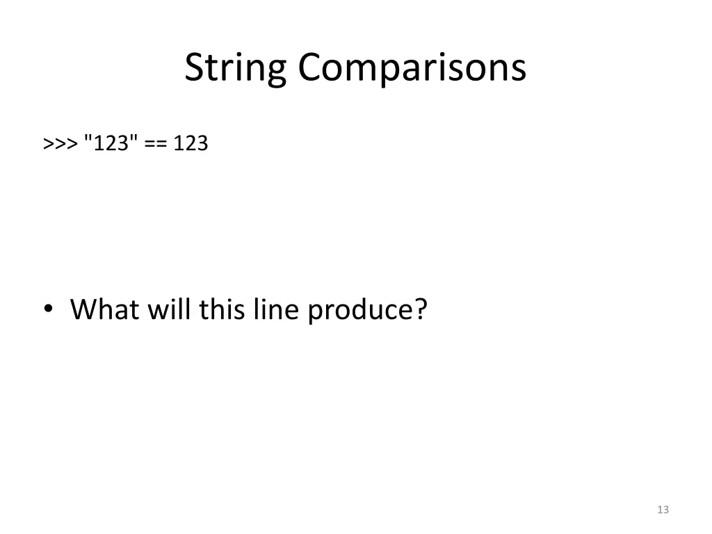 string comparisons 3