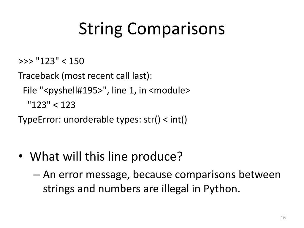 string comparisons 6