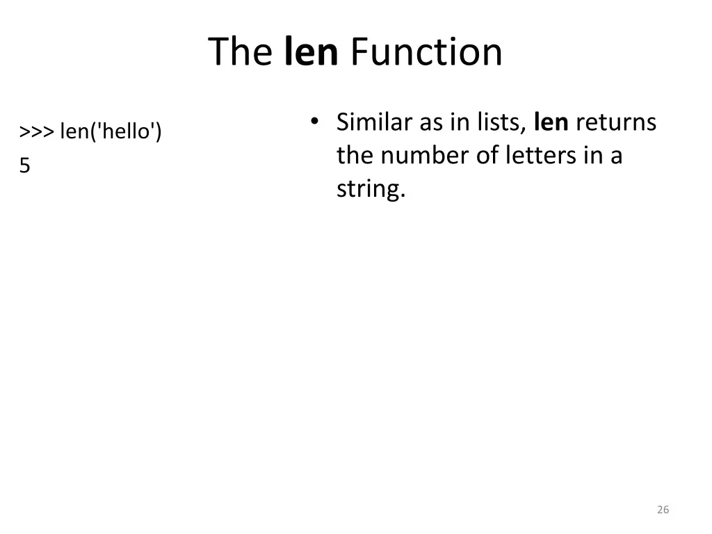 the len function