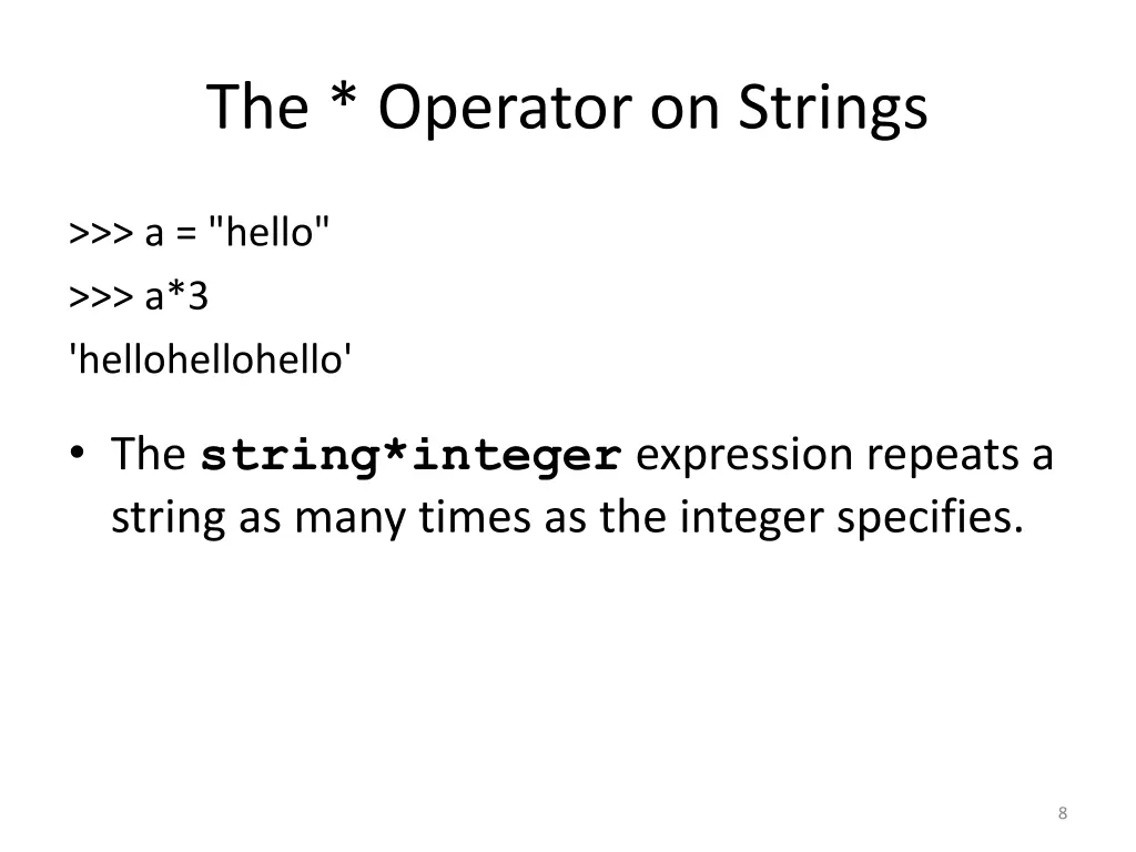 the operator on strings