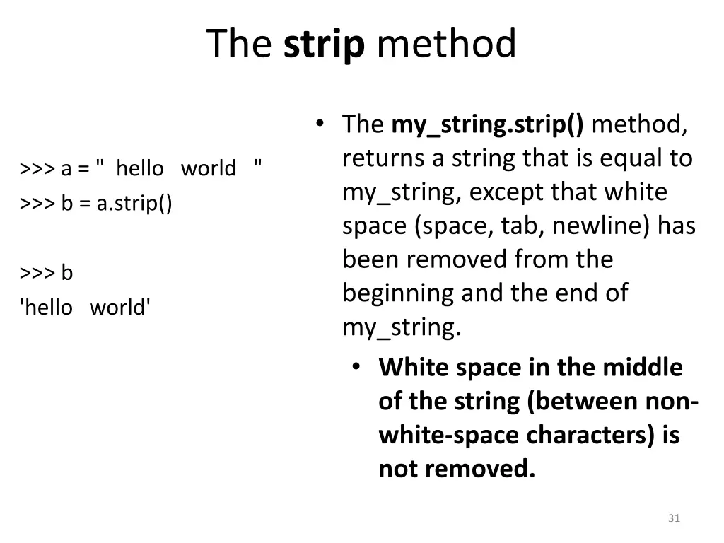 the strip method