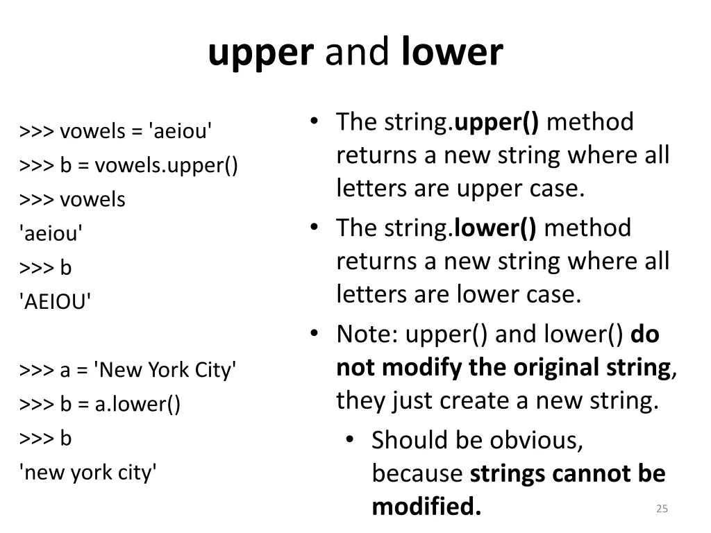 upper and lower