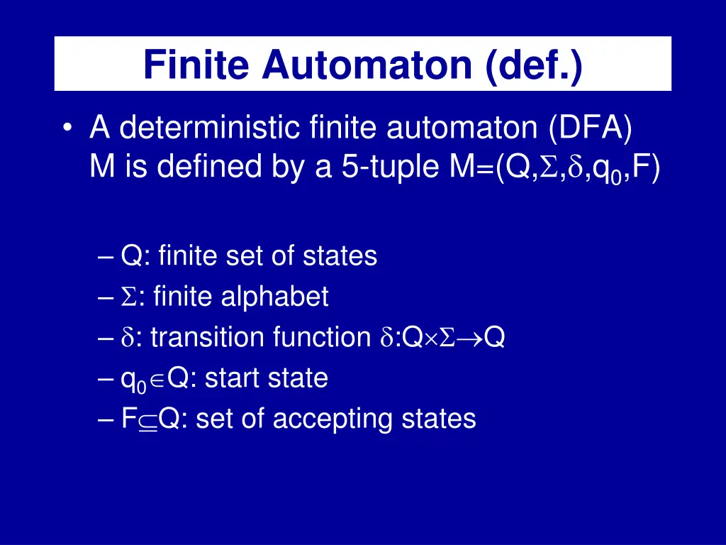 finite automaton def