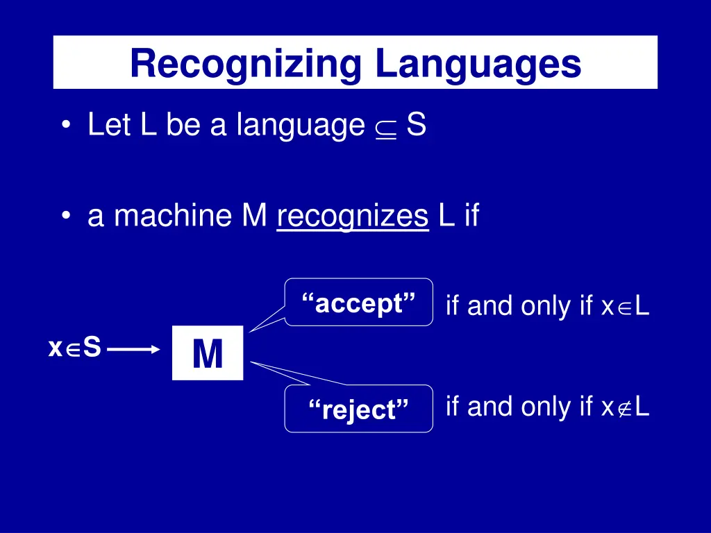 recognizing languages
