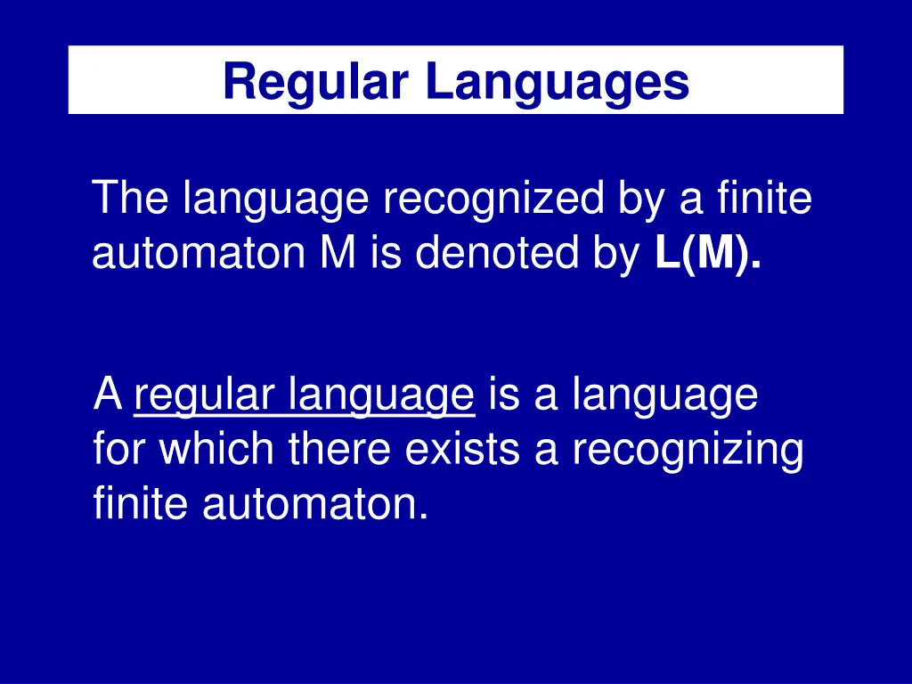 regular languages