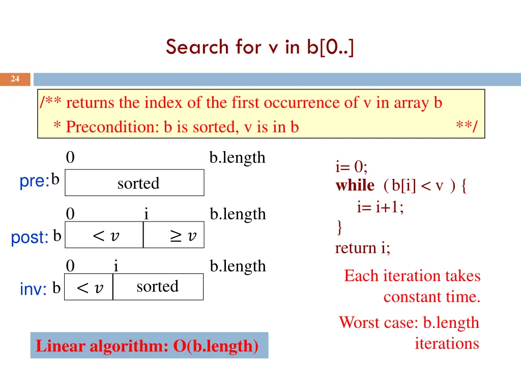 search for v in b 0 2