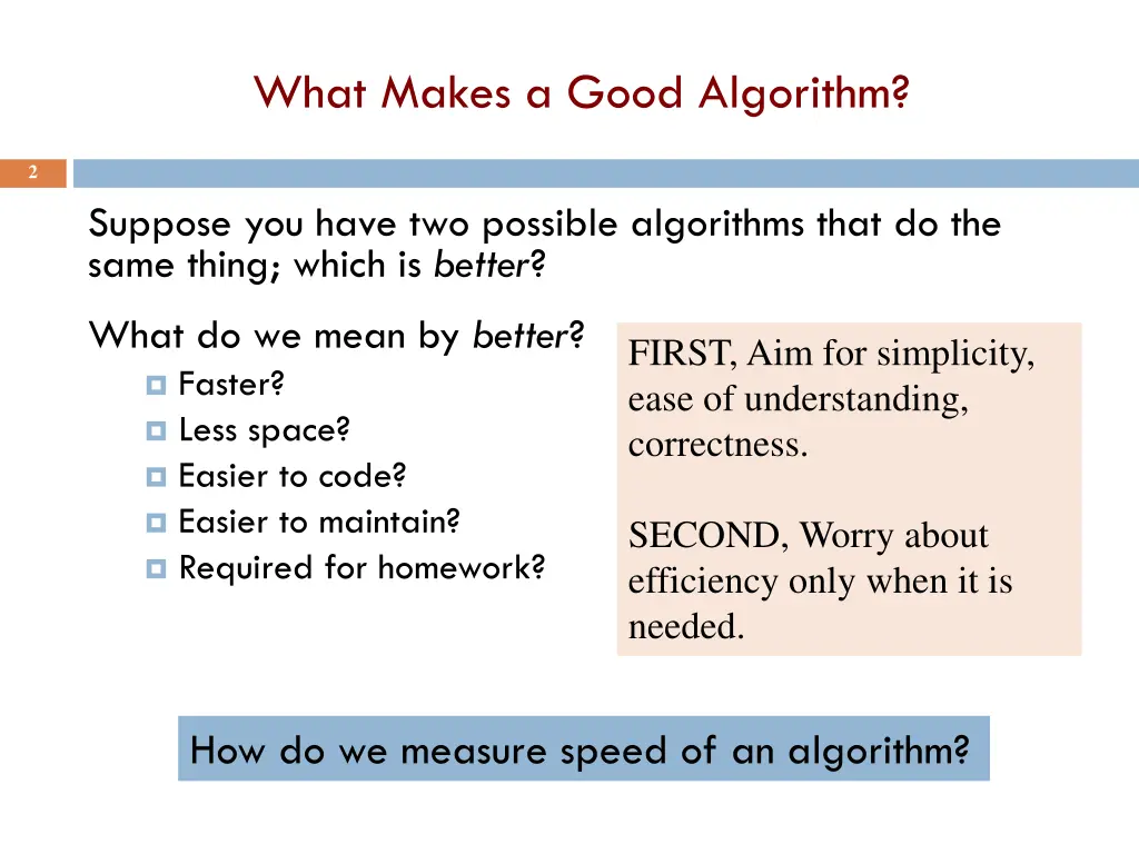 what makes a good algorithm
