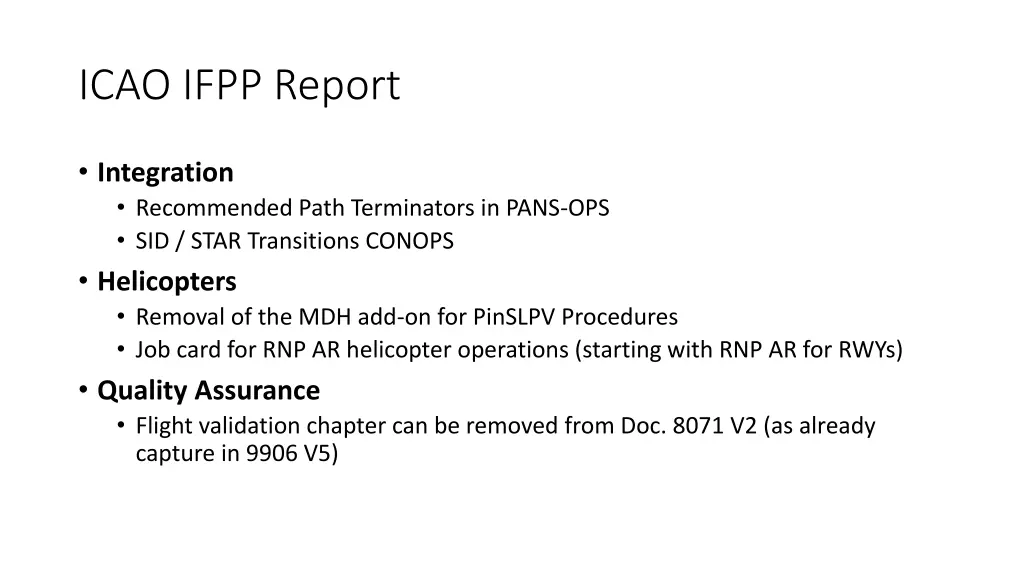 icao ifpp report 2