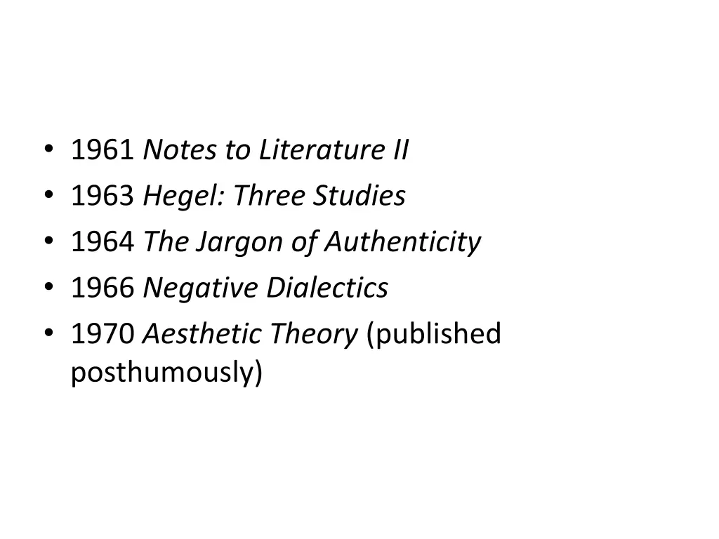 1961 notes to literature ii 1963 hegel three