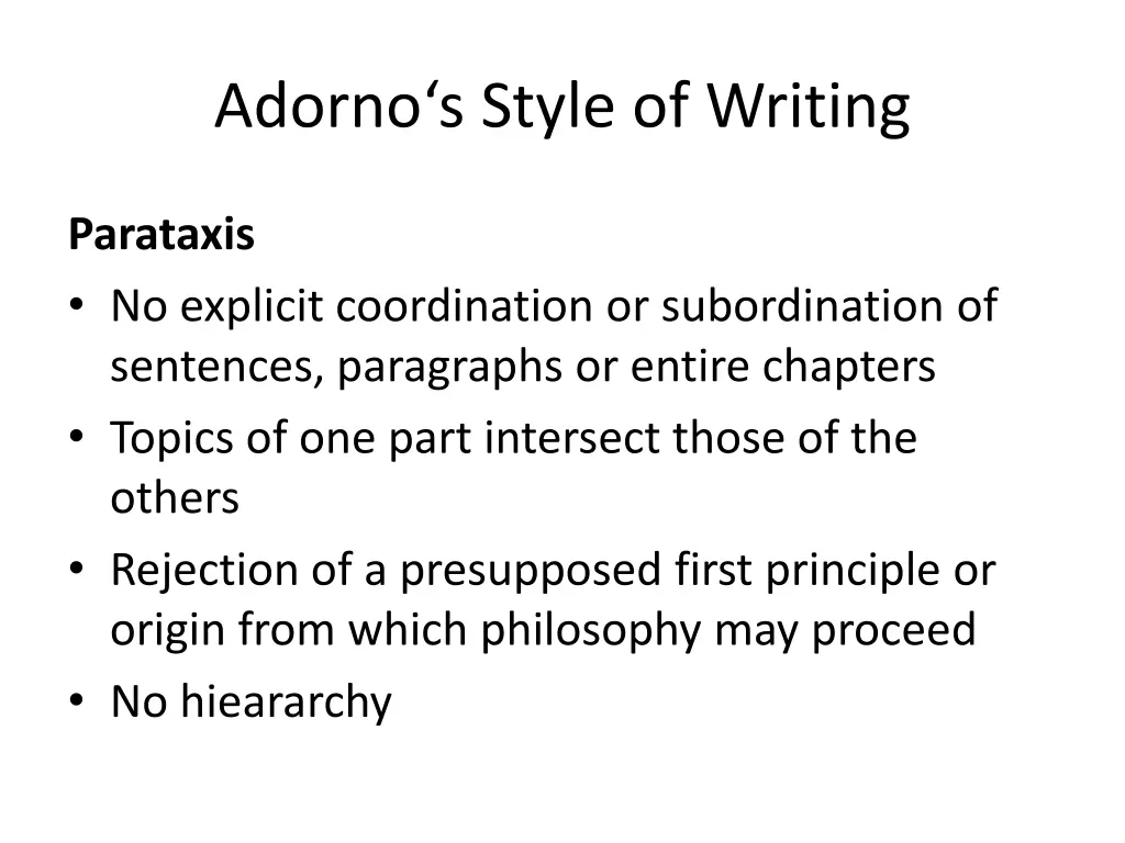 adorno s style of writing