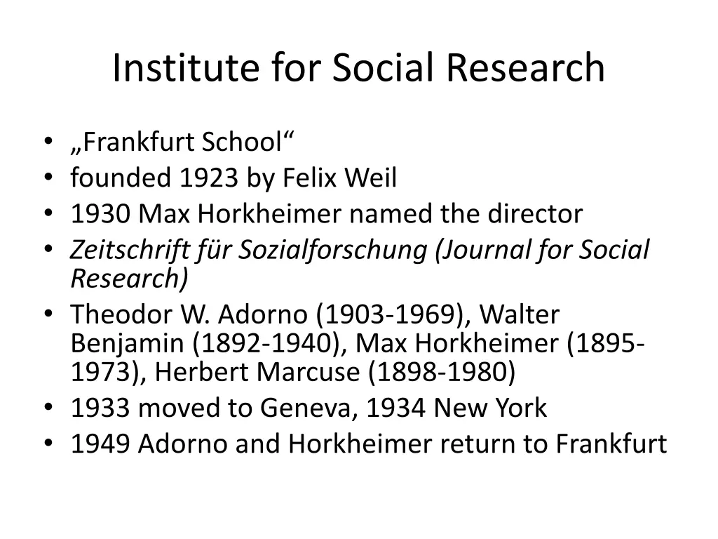 institute for social research