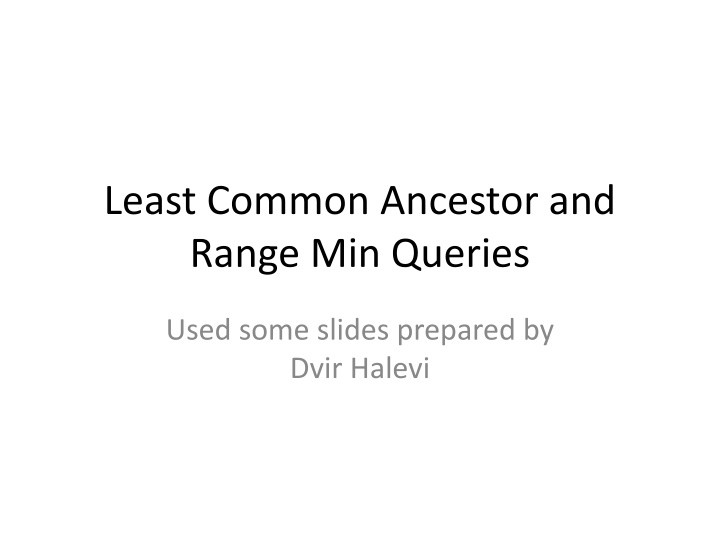 least common ancestor and range min queries
