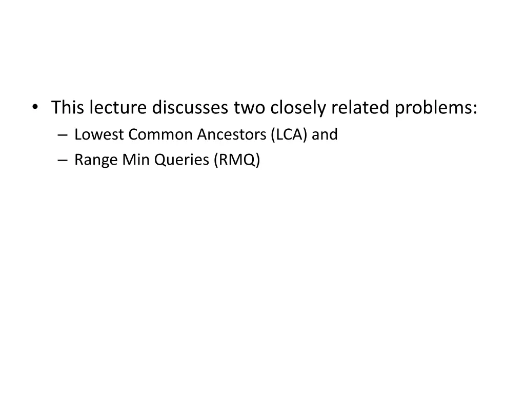 this lecture discusses two closely related