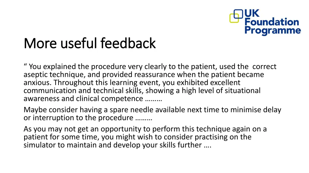 more useful feedback more useful feedback