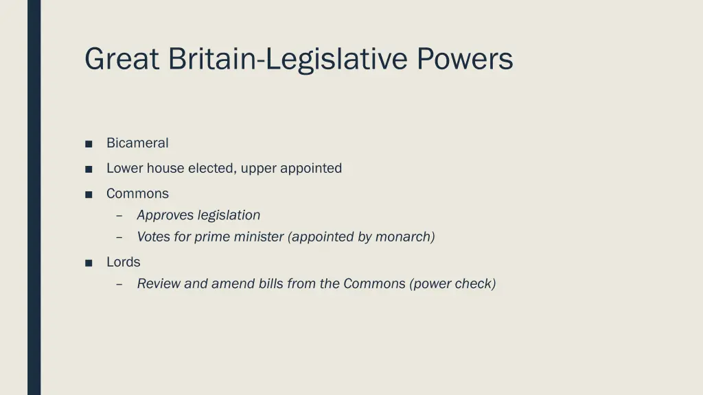 great britain legislative powers