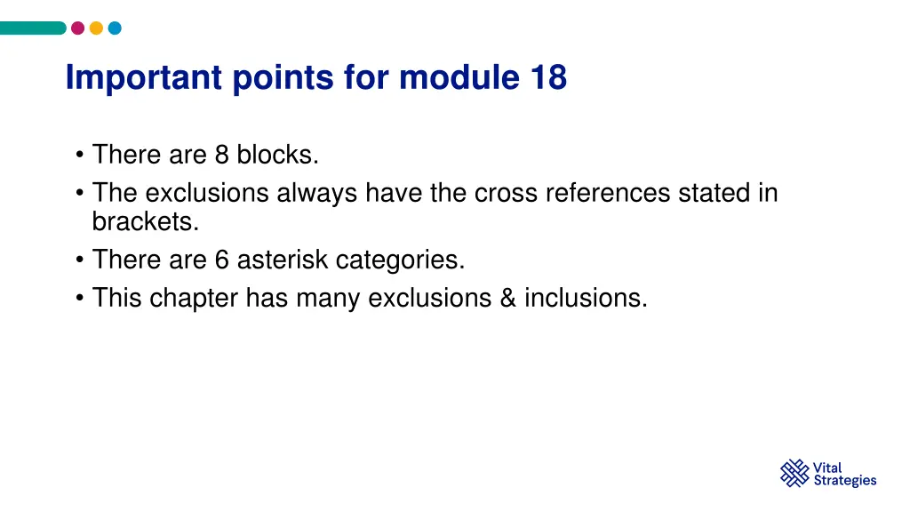 important points for module 18 1