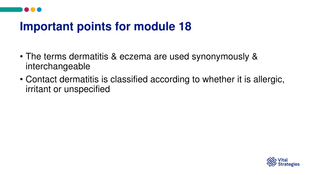 important points for module 18 2