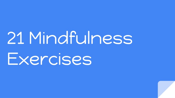 21 mindfulness exercises