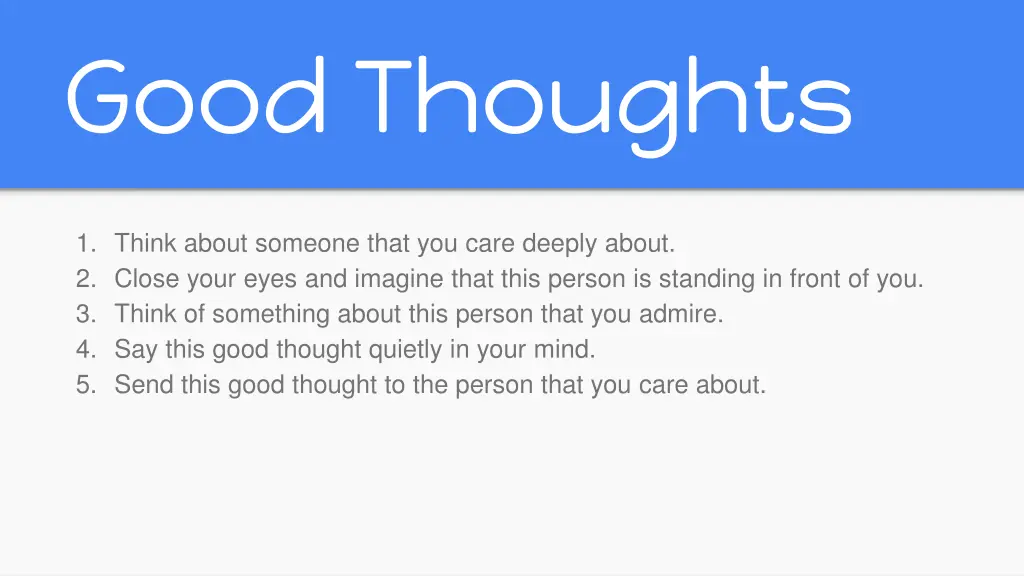 good thoughts
