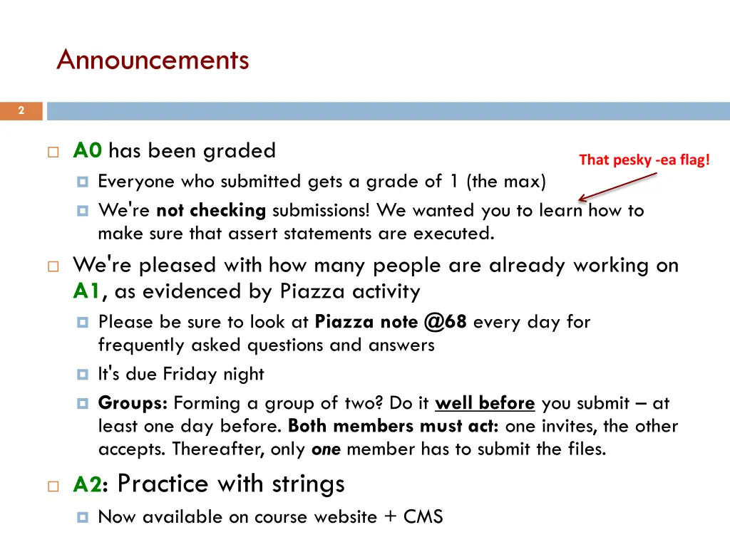 announcements