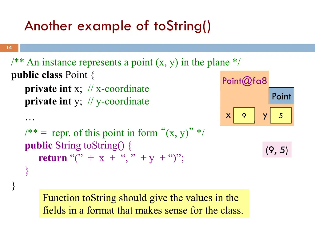 another example of tostring