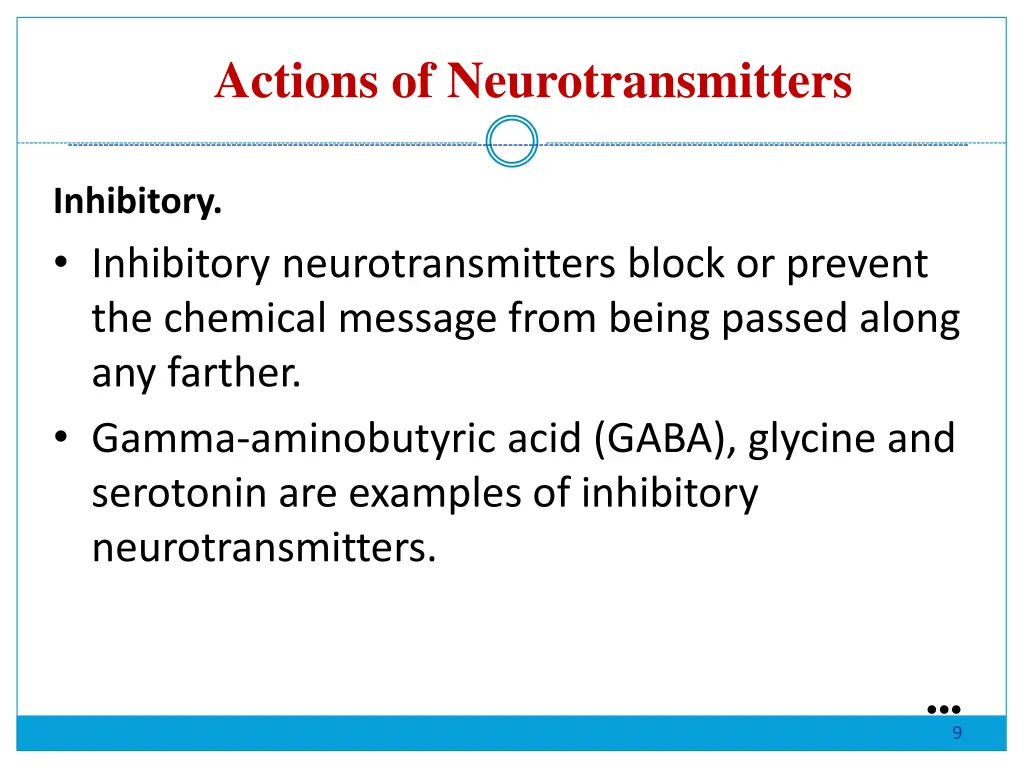 actions of neurotransmitters 1