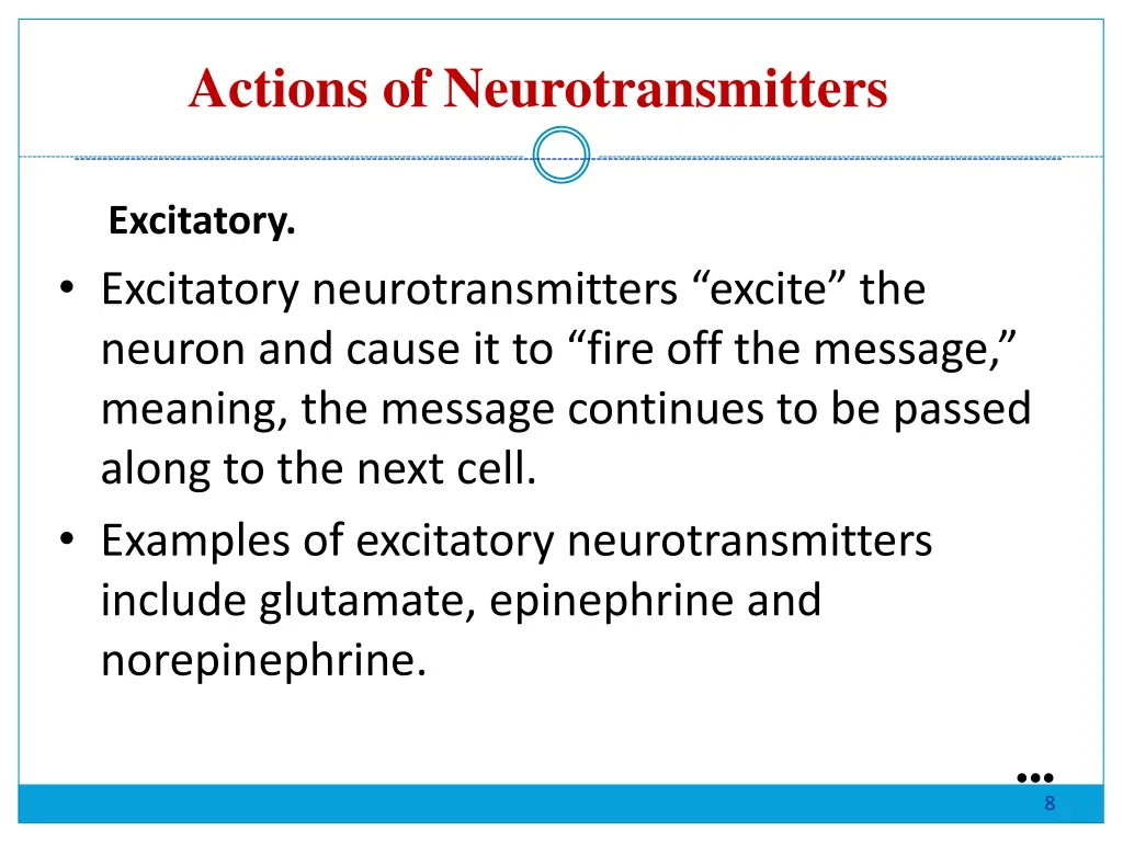 actions of neurotransmitters