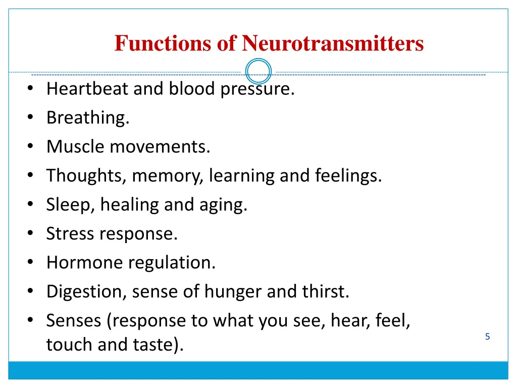 functions of neurotransmitters