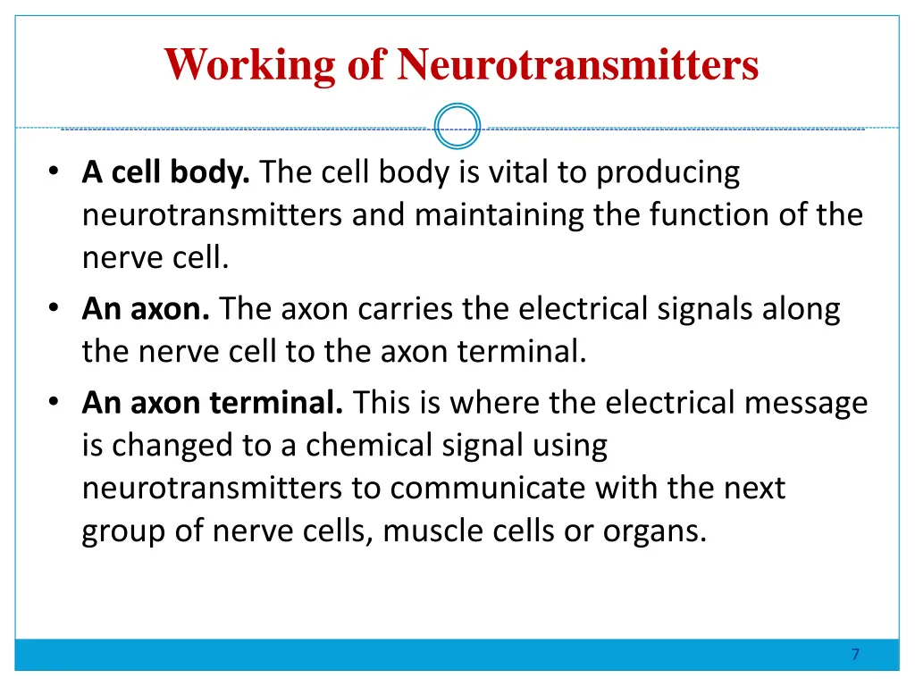 working of neurotransmitters
