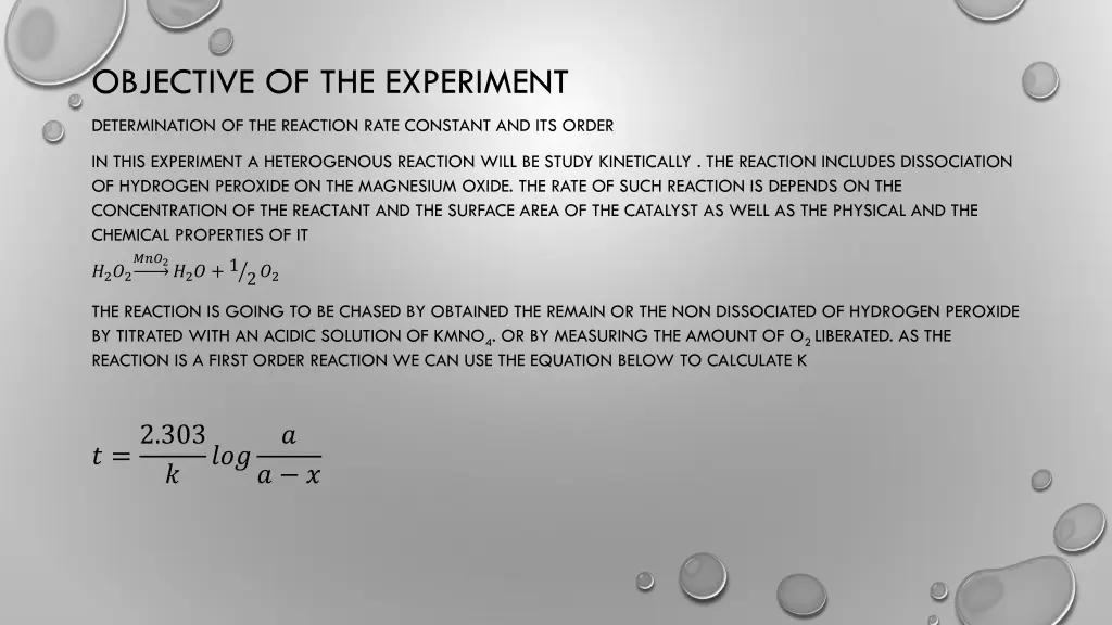 objective of the experiment