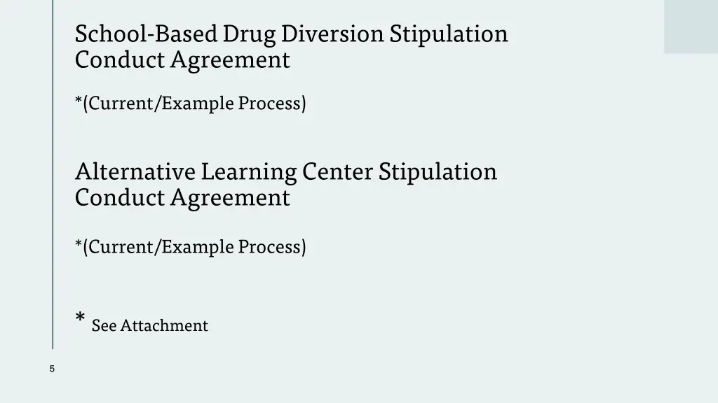 school based drug diversion stipulation conduct