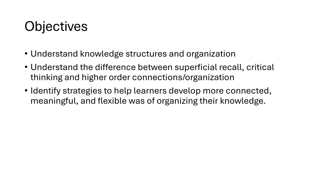 objectives