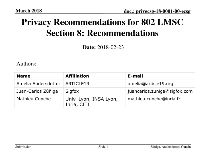 march 2018 privacy recommendations for 802 lmsc