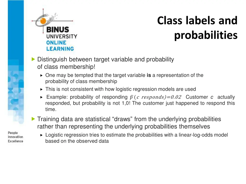 class labels and probabilities