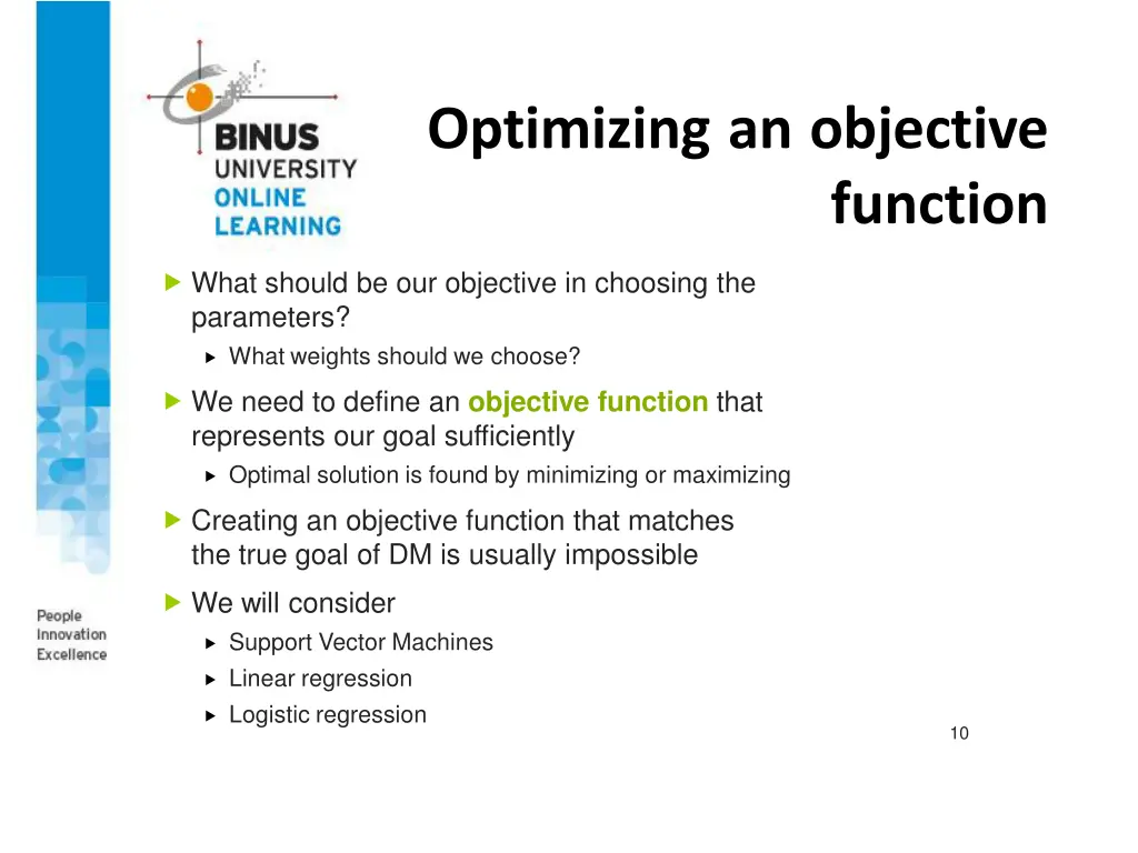 optimizing an objective