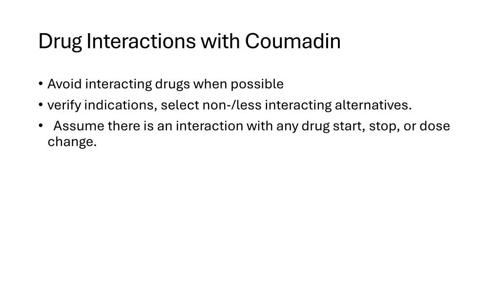 drug interactions with coumadin