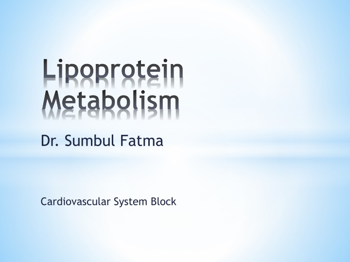 lipoprotein metabolism