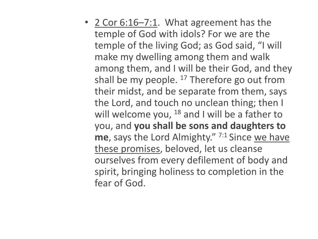 2 cor 6 16 7 1 what agreement has the temple