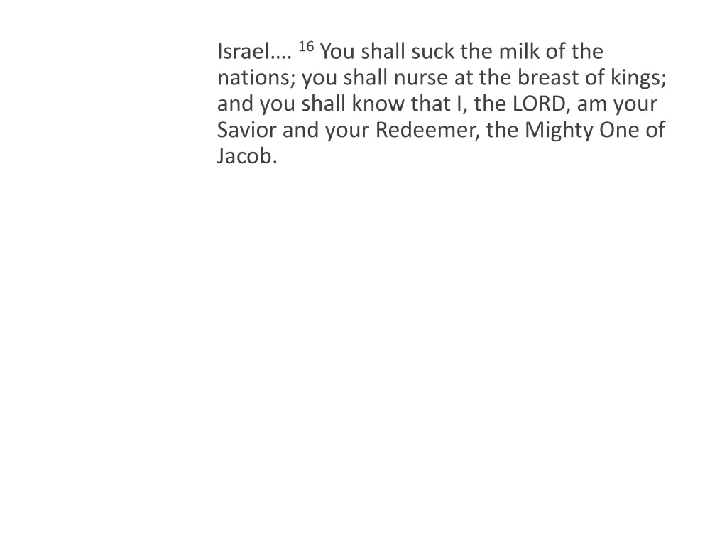 israel 16 you shall suck the milk of the nations