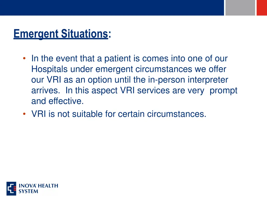 emergent situations