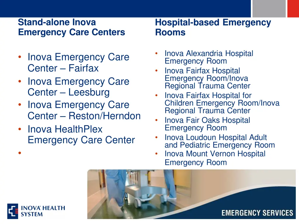 stand alone inova emergency care centers