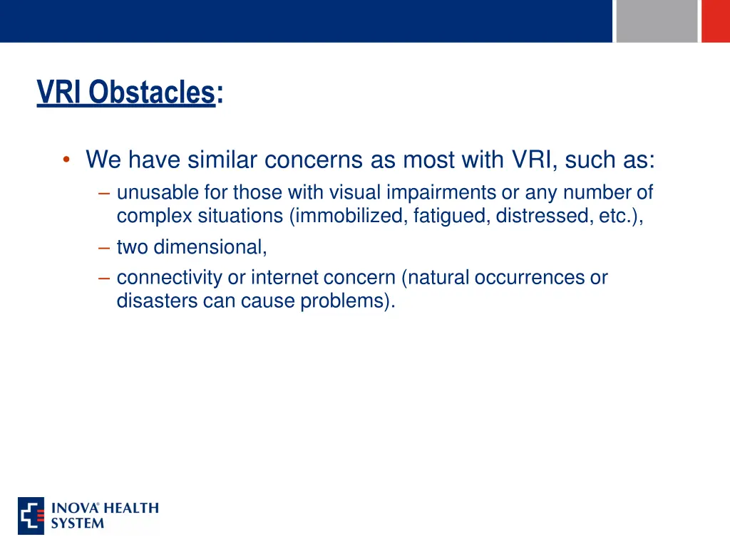 vri obstacles